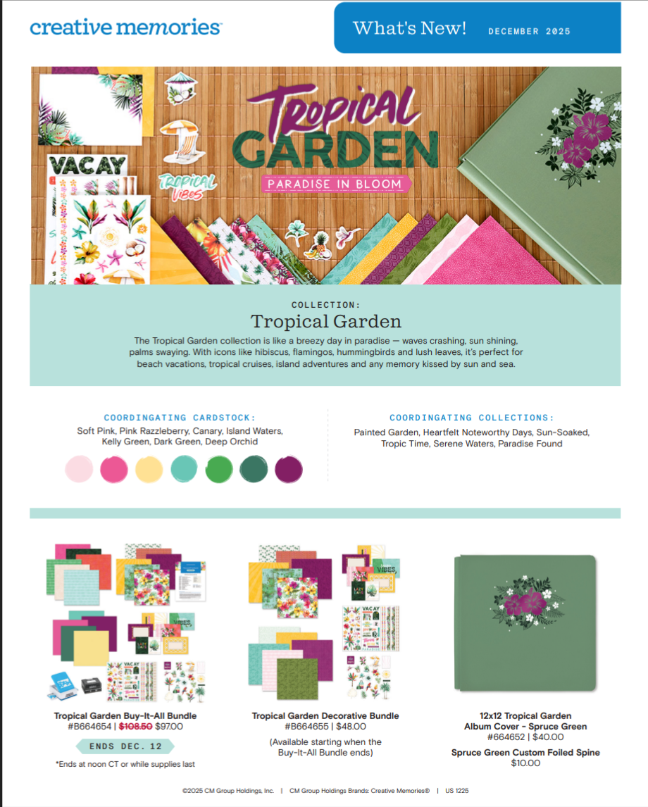 Dec 2025: Tropical Garden & Next Chapter Sale and More!
